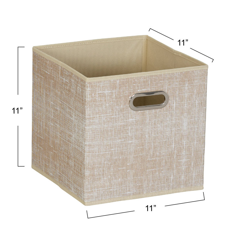 Bacs de rangement ouverts en tissu, Brun clair