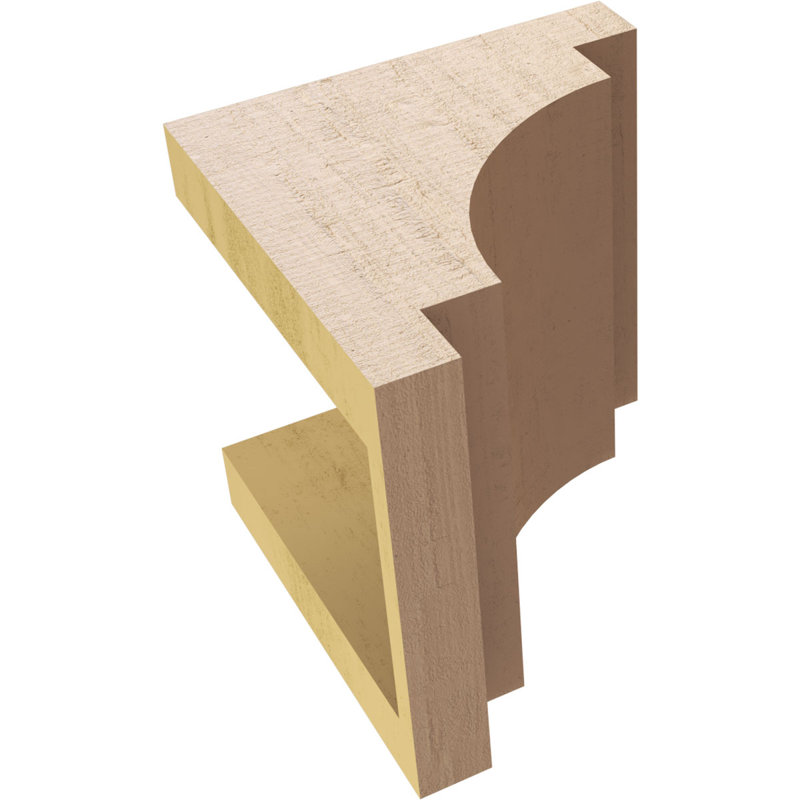 Mediterranean Rough Cedar Woodgrain TimberThane Corbel, Primed Tan, 6" H x 6" W x 6" D