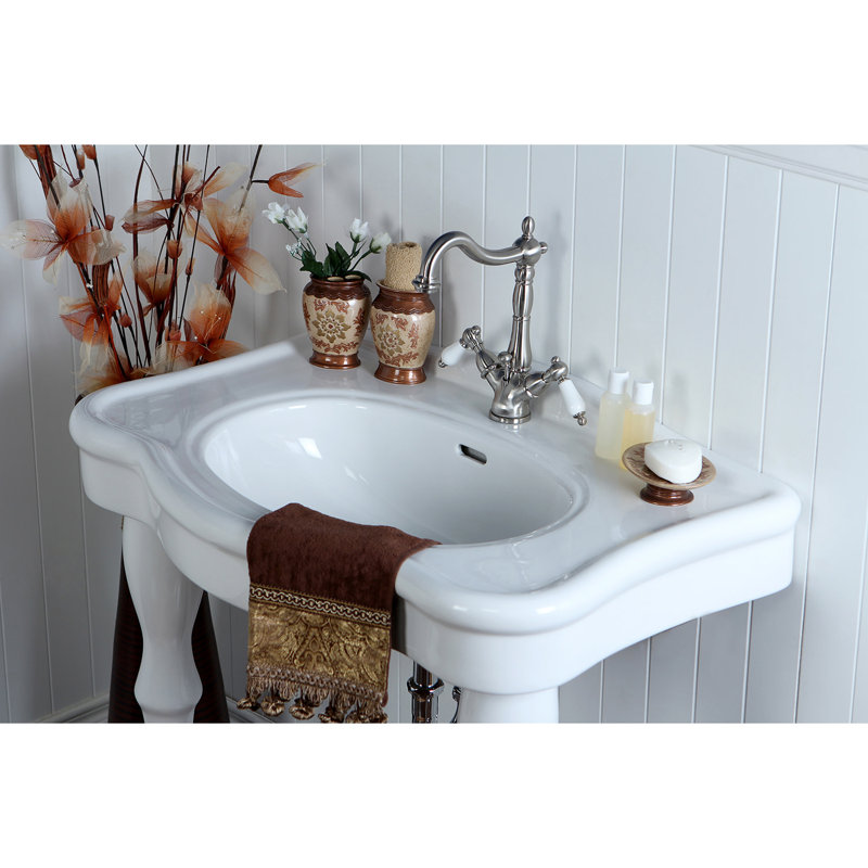 Lavabo console en laiton 32 pouces Kingston, Monotrou