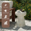 Table d'appoint 19,68 po de style champignon en forme de travertin, table de bout de patio moderne