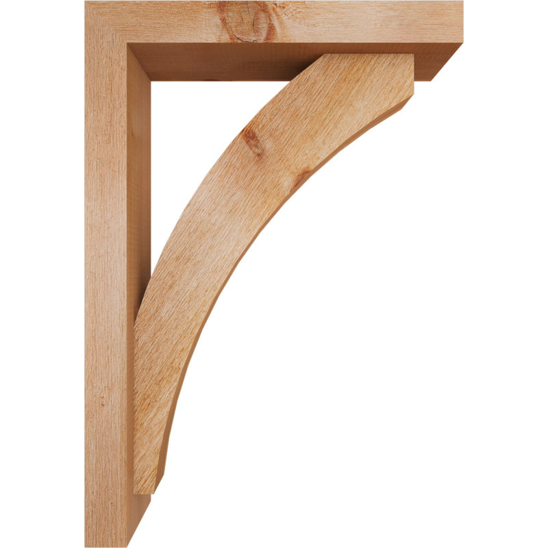 Thorton Block Bracket with Offset Brace, 26 x 18, 4"W Western Red Cedar (Rough Sawn)