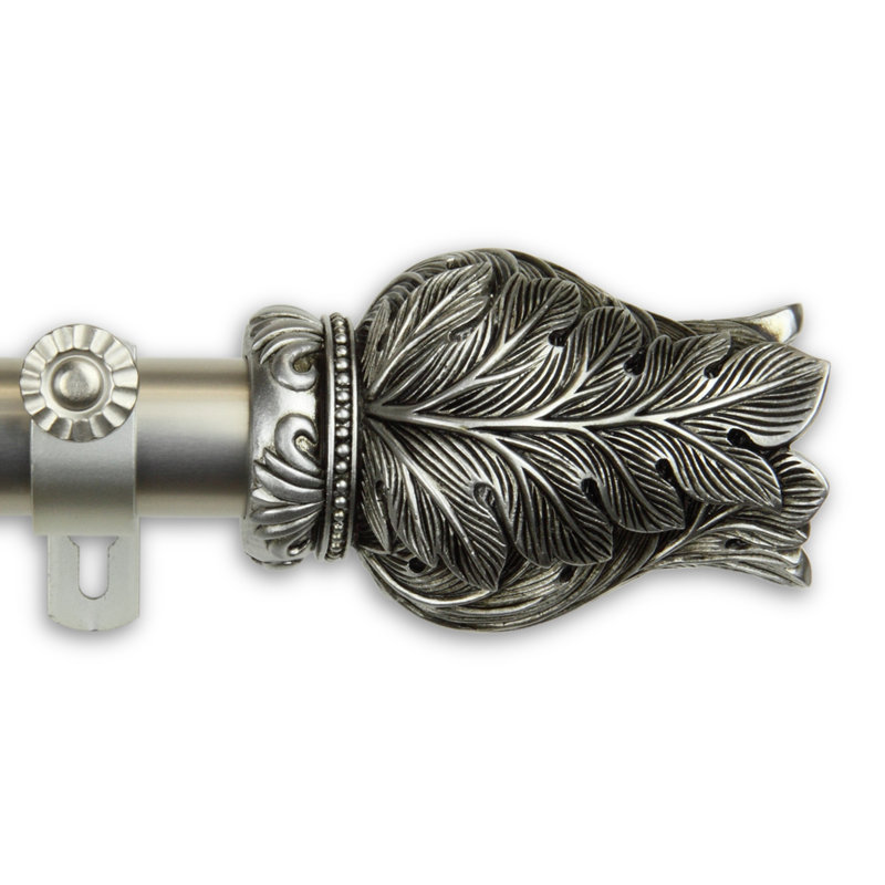 Tringle à rideaux simple Zara Verda, Nickel satiné