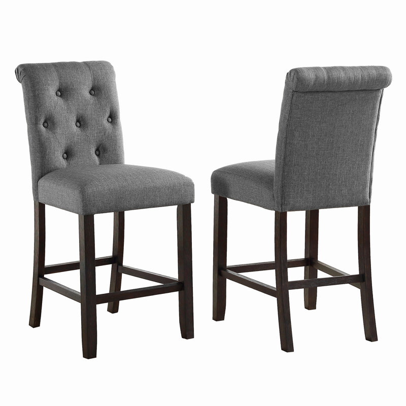 Tabouret à hauteur de comptoir en bois massif Leviton, ensemble de 2, Tabouret de comptoir (siège d'une hauteur de 25 p