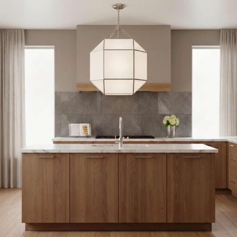 Reid 4 - Light Lantern Pendant, No, Brushed Nickel