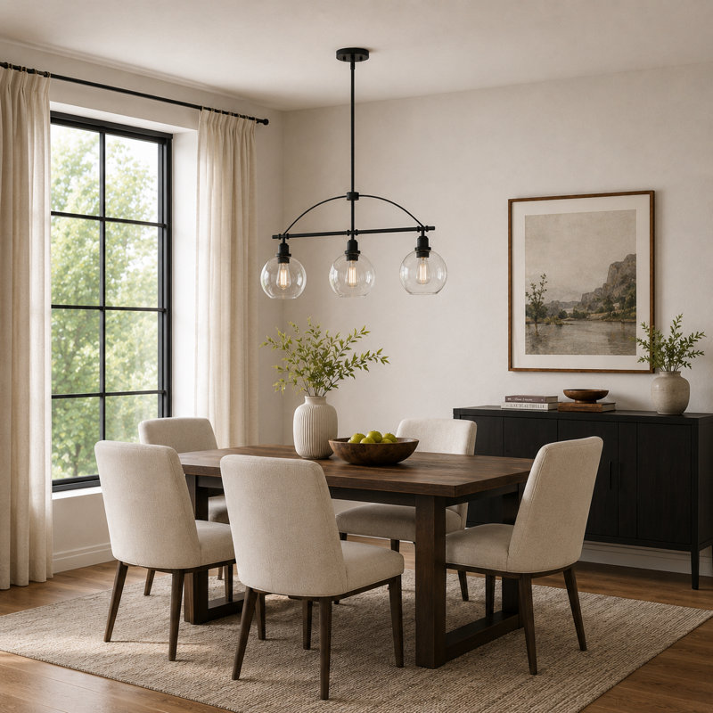 Bangura 3 - Light Matte Black Kitchen Island Pendant