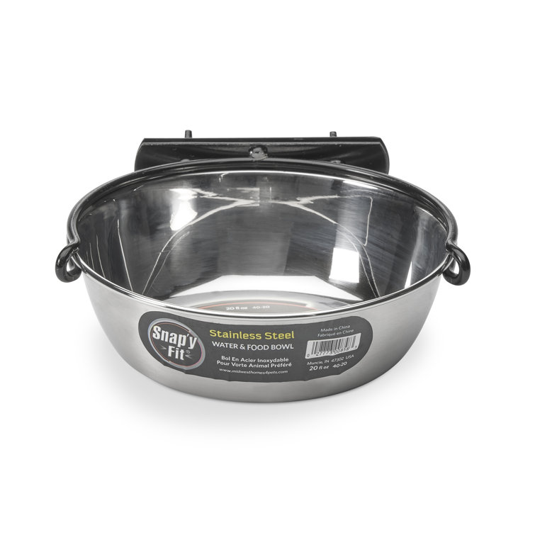 Midwest Snap'y Fit Stainless Steel Water & Feed Bowl for Dogs, 4 Cup