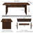 Aust 43.3" W Coffee Table with Fluted Legs-2146398762