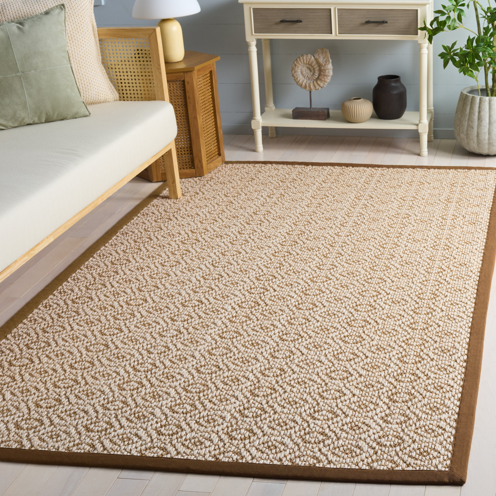 Jacquard Geometric Sisal Rug, Rectangle 6' x 9'