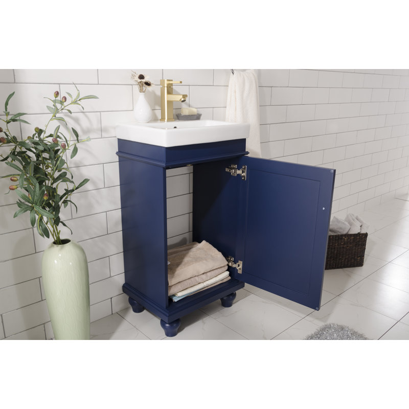 Ensemble de meuble-lavabo simple 17 po Gros, Bleu