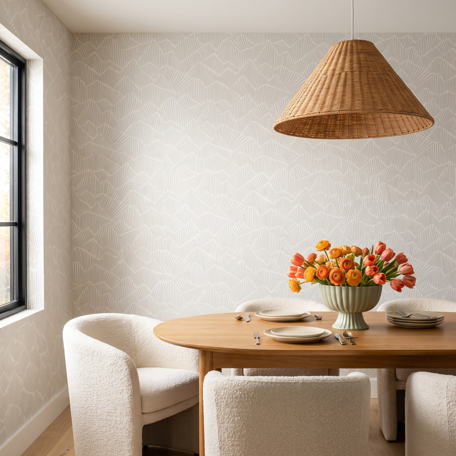 Adames Modern Peel & Stick Geometric Wallpaper, Gray