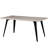 Micharl Rectangular MDF Dining Table with Wavy Edge Top and Powder-Coated Iron Base – Kitchen Restaurant Table Seats 4–6 Person-899431145