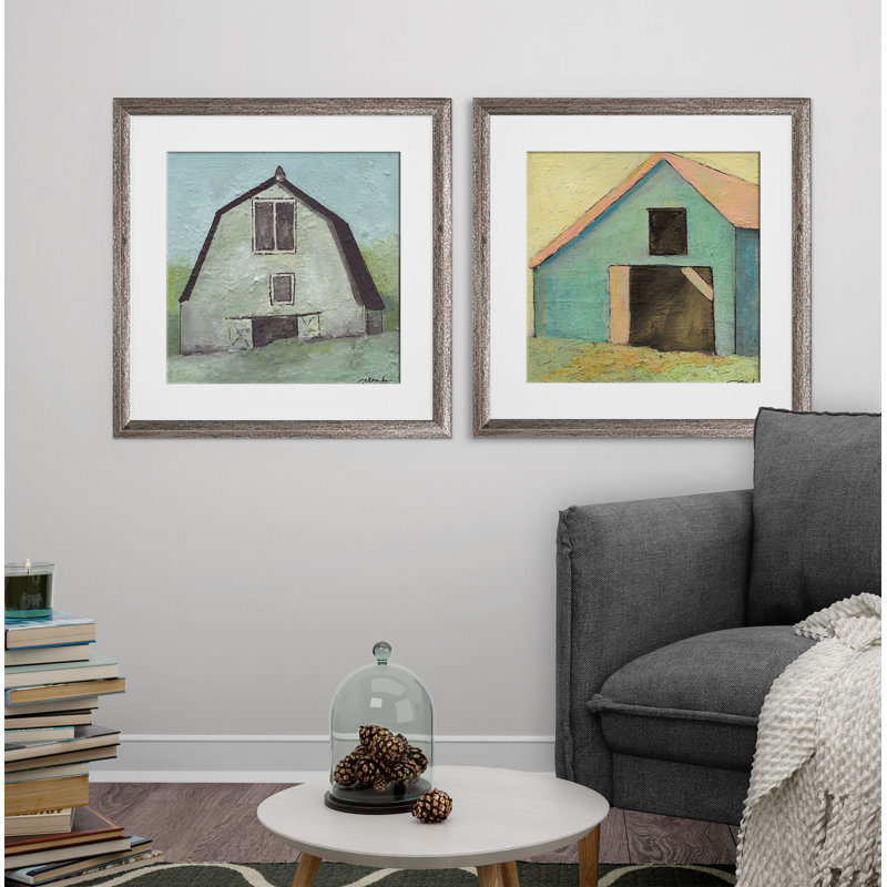 " Barns II " 2 - Pieces, Brown Framed