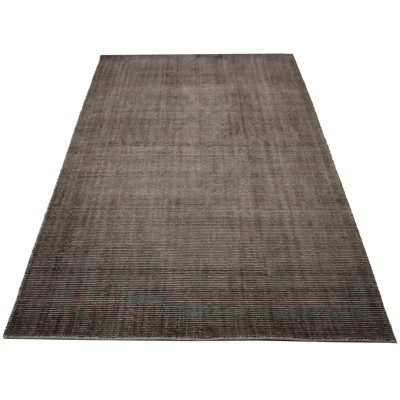 Area Rug | Brown Wool & Bamboo Silk Handloom Rug| Vintage Rug