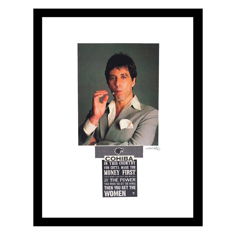 Cigares et Scarface Pacino vont de pair - Photographie de cadre photo sur panneau de fibres à densité moyenne