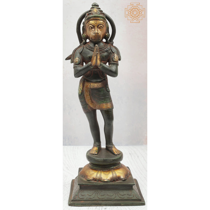 Statue La position dévote de Hanuman, Noir