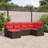 vidaXL Garden Sofa Set with Cushion 6 pcs Brown and Red Poly Rattan-1057365317