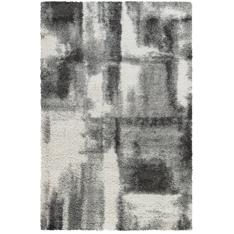 Alban Abstract Shag Charcoal Area Rug