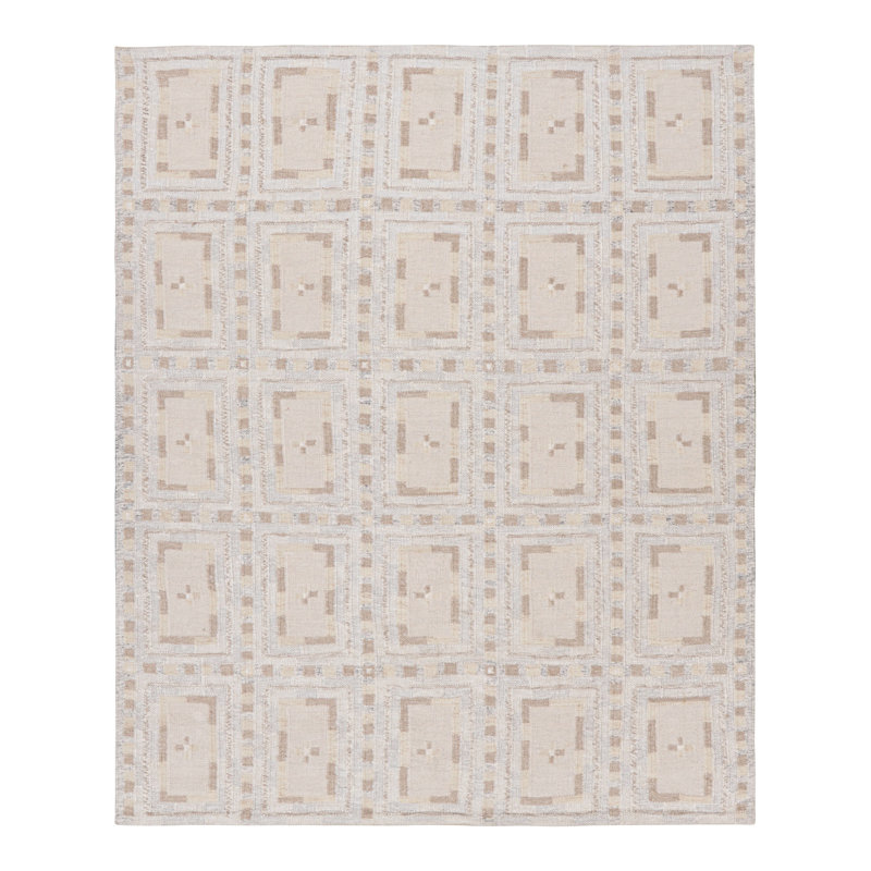 Scandinavian Wool Geometric Area Rug, Rectangle 5' x 8'