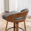 Swivel Upholstered and Faux Leather Bar Stool-964454631-964454555