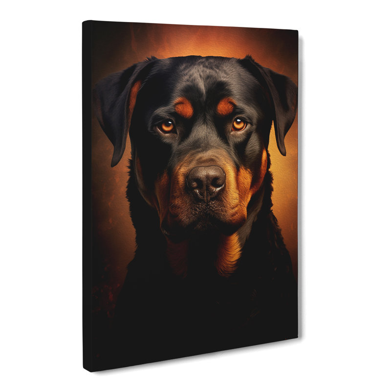 Rottweiler Digital - Wrapped Canvas, 50cm H x 35cm W x 3cm D