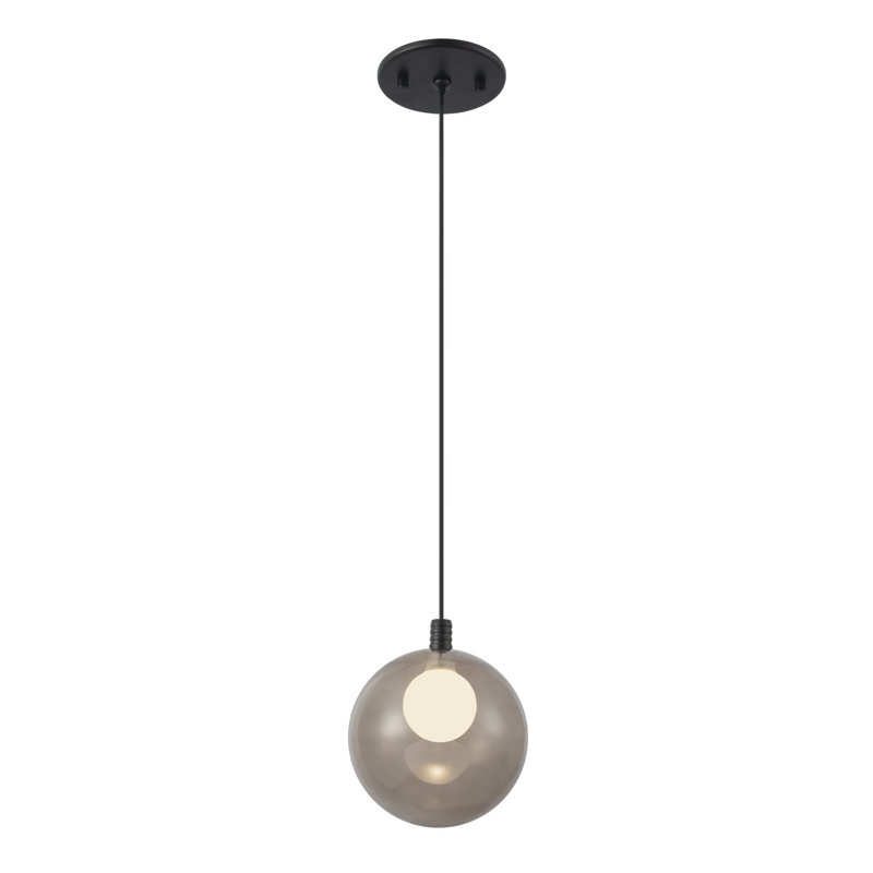 Bolla 6-in Gold dimmable LED Pendant, Matte Black