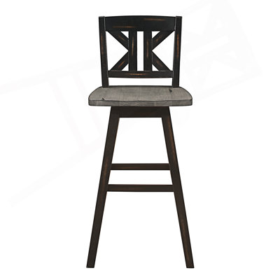 Ensemble de 2 chaises de hauteur pub, chaise pivotante à 360 degrés avec dossier en X divisé, chaises de bar