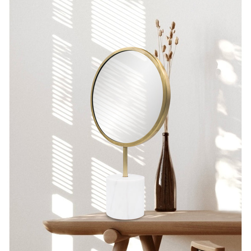 Wirksworth Metal Table Mirror, 19" x 9, Round