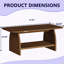 Table basse, double couche rectangulaire de 47 pouces avec fonction de rangement