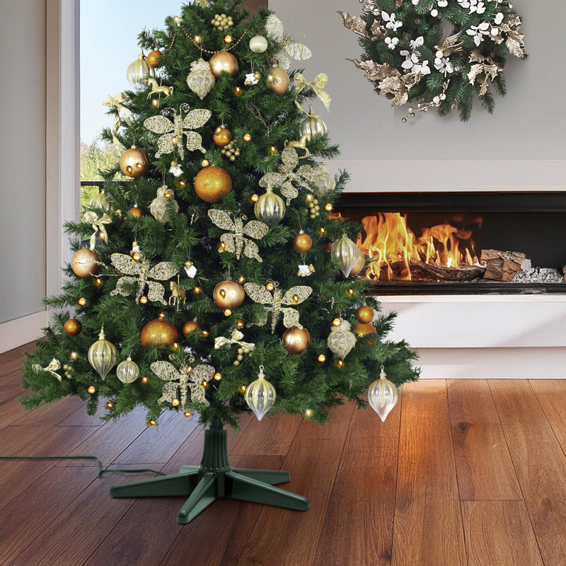 Support d'arbre de Noël rotatif 360 degrés, Vert