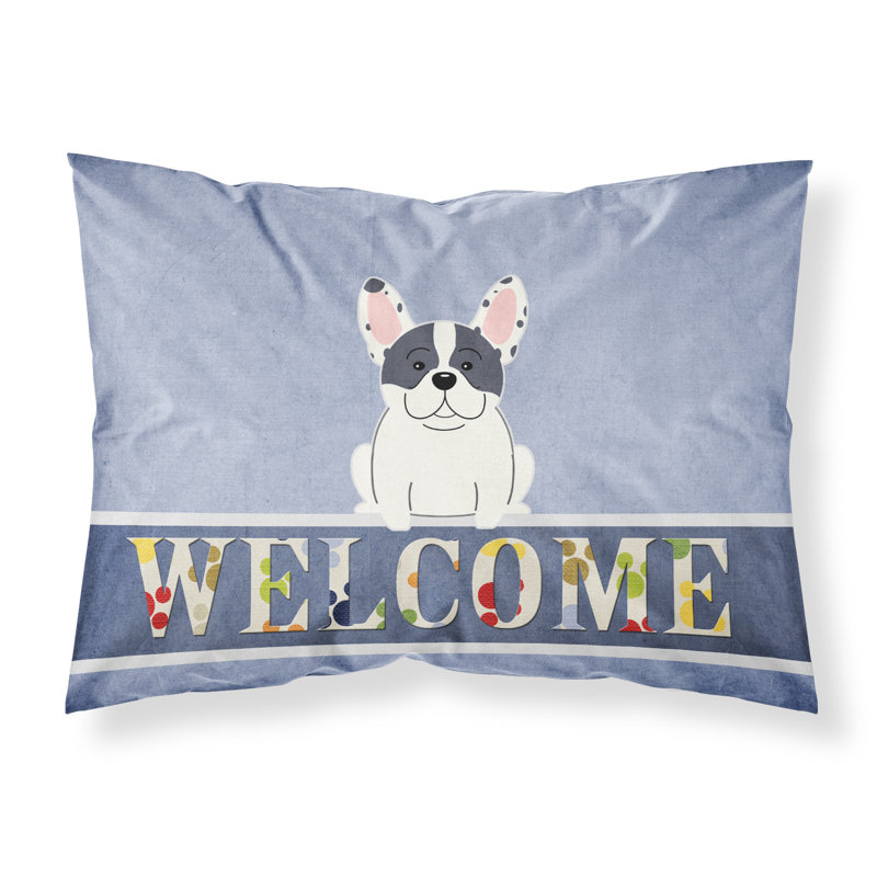 Taie d’oreiller welcome, Bouledogue français piedbald