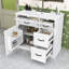 Meuble-lavabo autoportant avec lavabo en céramique, 4 tiroirs, tablette réglable et porte à fermeture en douceur-754467223