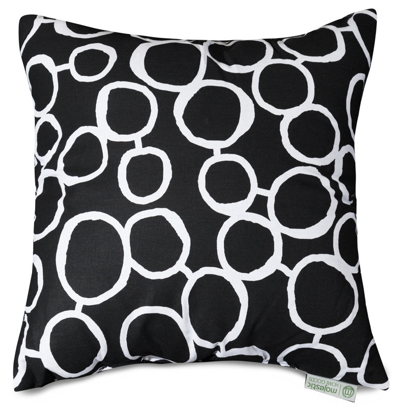 Coussin en coton Fusion, H 24 po x l 24 po, Noir