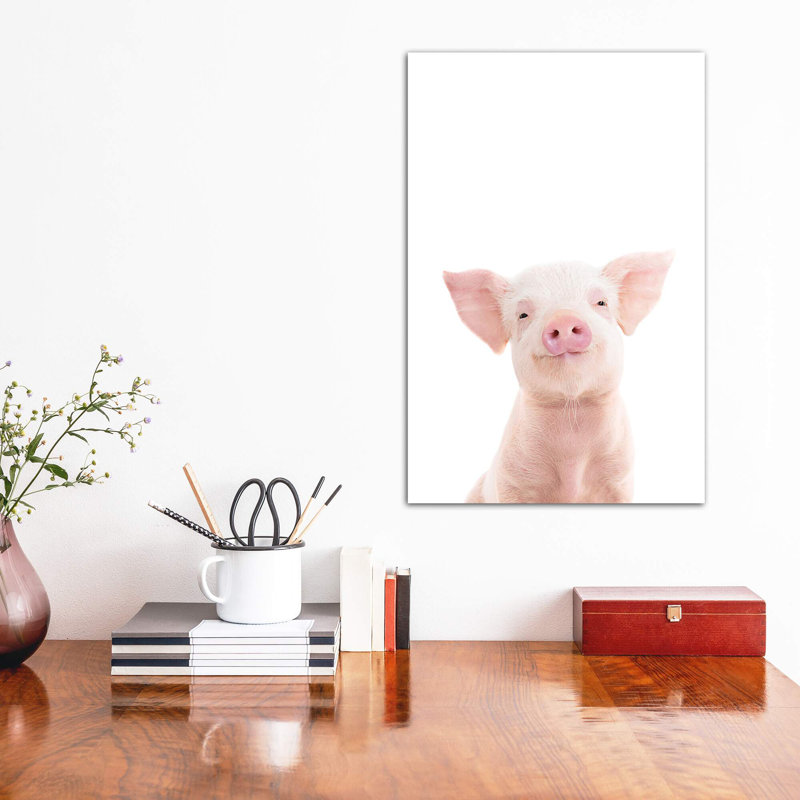 «Baby Piglet» par Sissi & Seb - impression d'art graphique, H 18 po x l 12 po x 1,5 po, Toile tendue, Pas de tapis