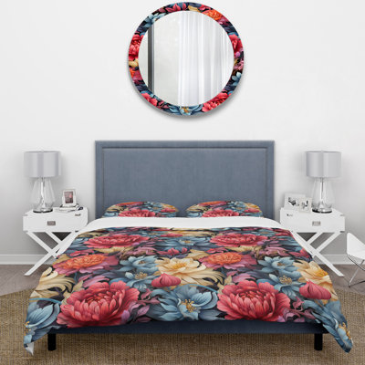 Ensemble de housse de couette Fleurs Boho Damask Dreams I - Floral