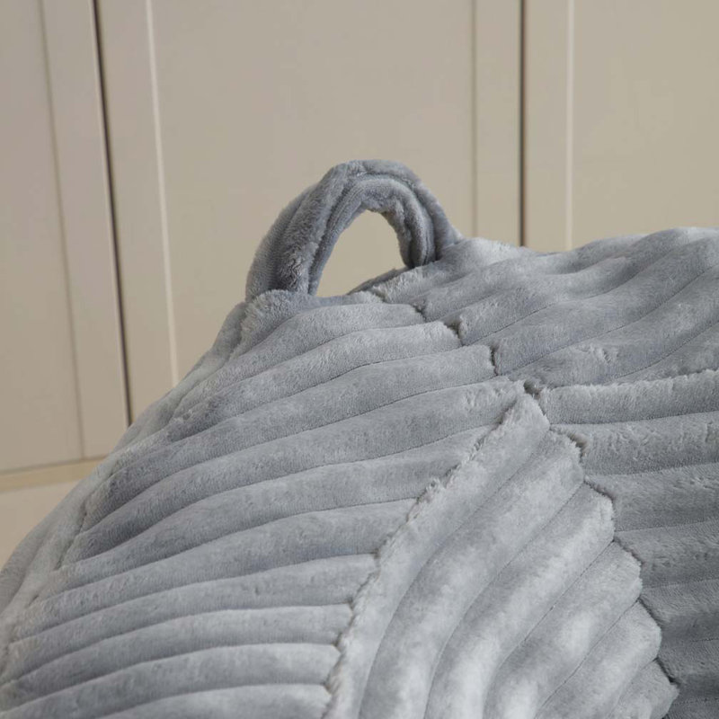Fauteuil à billes en velours côtelé, Gris