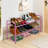 32'' Wide 2-Tier Wire Grid Shoe Rack for Closet, Stackable and Adjustable Shoe Shelf-1890108968