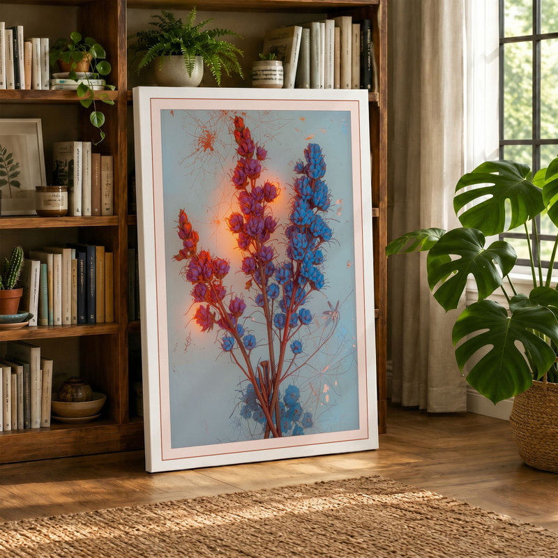 Dreaming Botanical - Wrapped Canvas, 30x20 - 76.2 x 50.8 cm, Terracotta Border