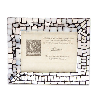 Novica Handmade Shimmering Beloved Glass Photo Frame (3X4)
