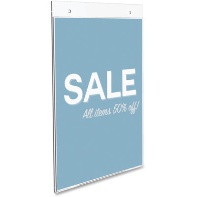 Classic Image One-Sided Wall Sign Holder, Plastic, 8-1/2 x 11
