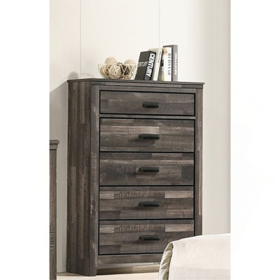 Mobilier de chambre à coucher 1 tiroir rustique contemporain à cinq tiroirs de rangement