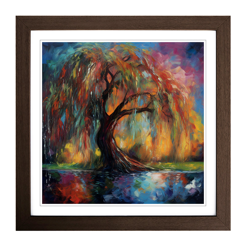Weeping Willow Expressionism - Framed Print, Walnut