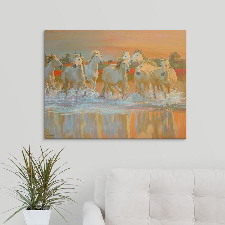 « camargue » par william ireland, reproduction d’art, H 27 po x l 36 po x P 1,5 po, Toile