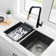 Bright Double Bowl Kitchen Sink with Grids and Strainers