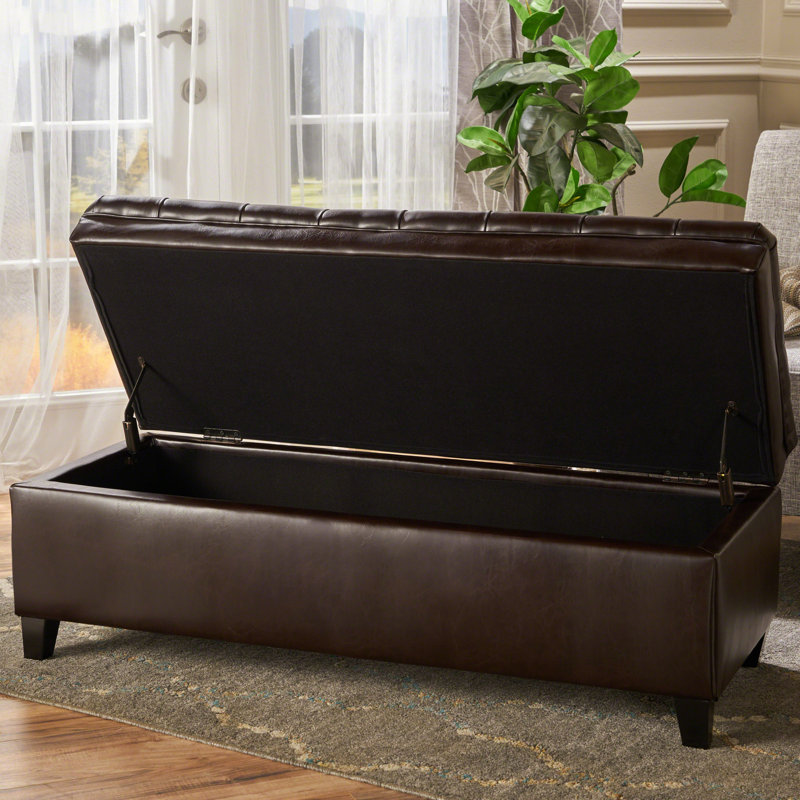 Brown Storage With Lid - 50" X 20.5 Rectangular For Storing Household Items, Brown