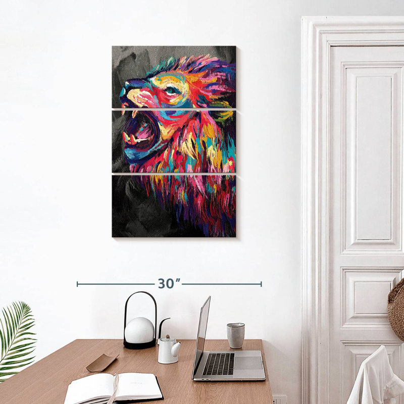 Brampt Lion's Roar Abstract Colour, 32" H x 20" W