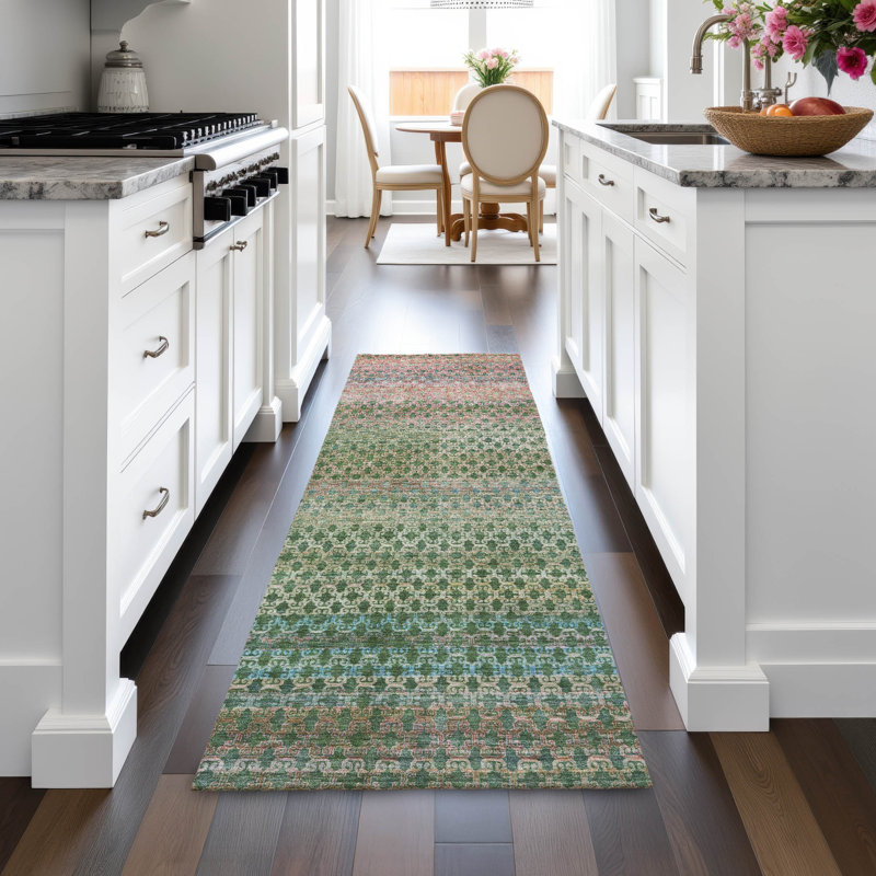 Machine Washable Indoor/Outdoor Cadence ACN2158 Abstract Rug, Tapis de couloir 2 pi 3 po x 7 pi 6 po