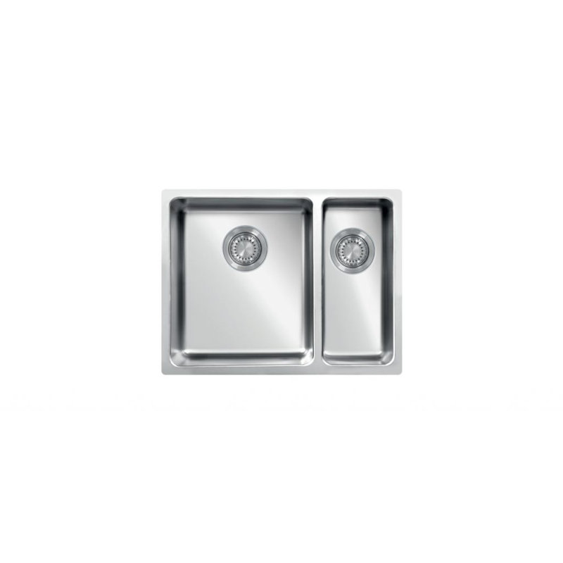 Ukinox 435mm W Double Bowl Stainless Steel Kitchen Sink