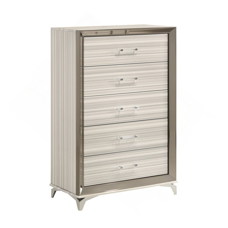 Commode verticale chic à 5 tiroirs