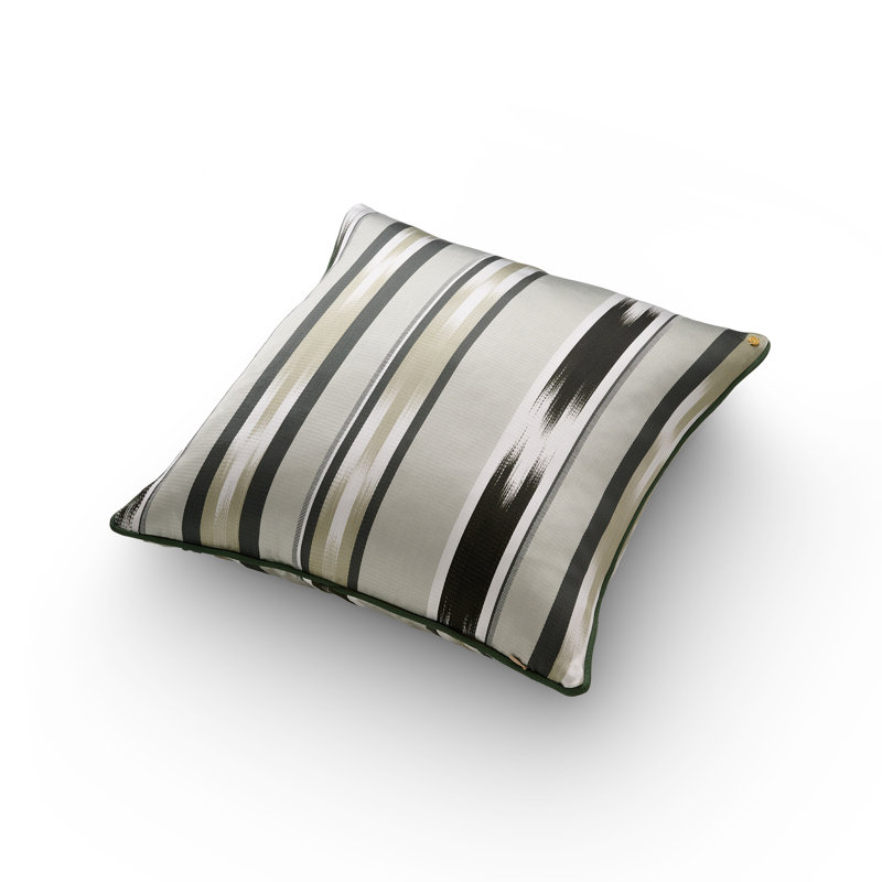 Kutnu Large Ikat Pattern Pillow, Sage