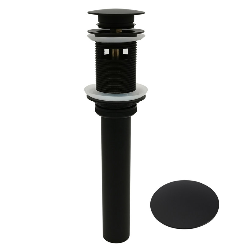 Bonde à poussoir avec trop-plein, Noir mat